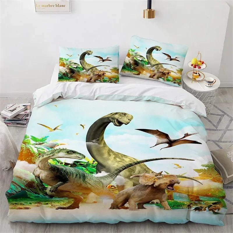 Jurassic World Park Dinosaur Bedding Set Boys Girls Twin Queen Size Duvet Cover Pillowcase Bed Kids Adult Home Textileextile