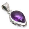 Подвеска из чистого серебра 925 пробы с натуральным аметистом ручной работы 1,50 дюйма l5s52
