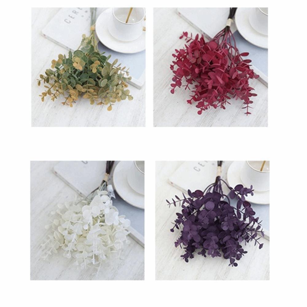 Leaf Stems Faux Eucalyptus Stems Plastic Material DIY Bouquet Materials Home Decoration