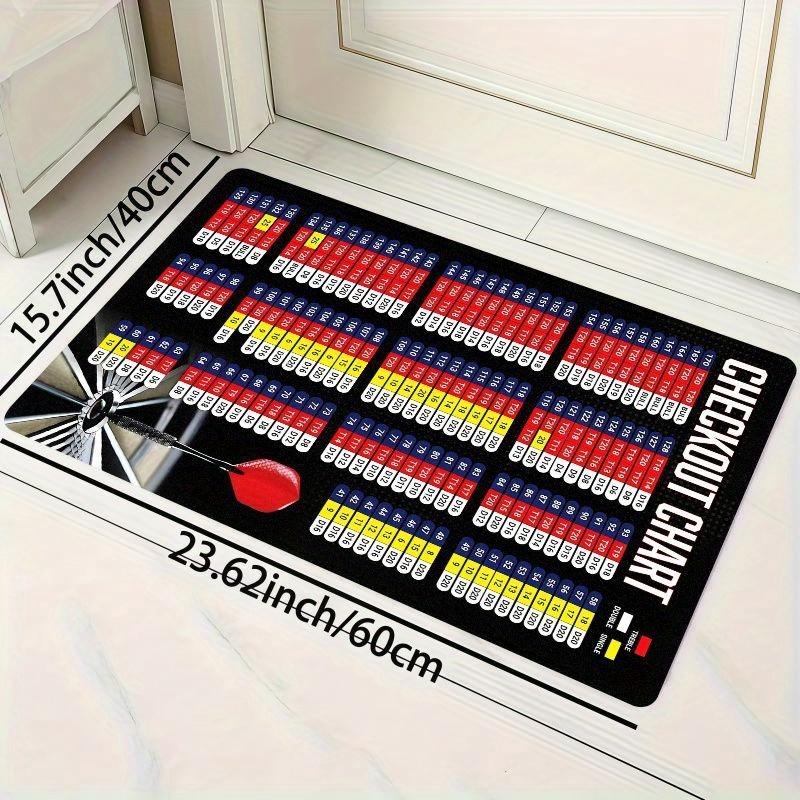 VIKAMA Darts Scoreboard Rectangular Floor Mat Specially Designed for Game Rooms and Bars Non-Slip Durable Carpet for Darts Areas