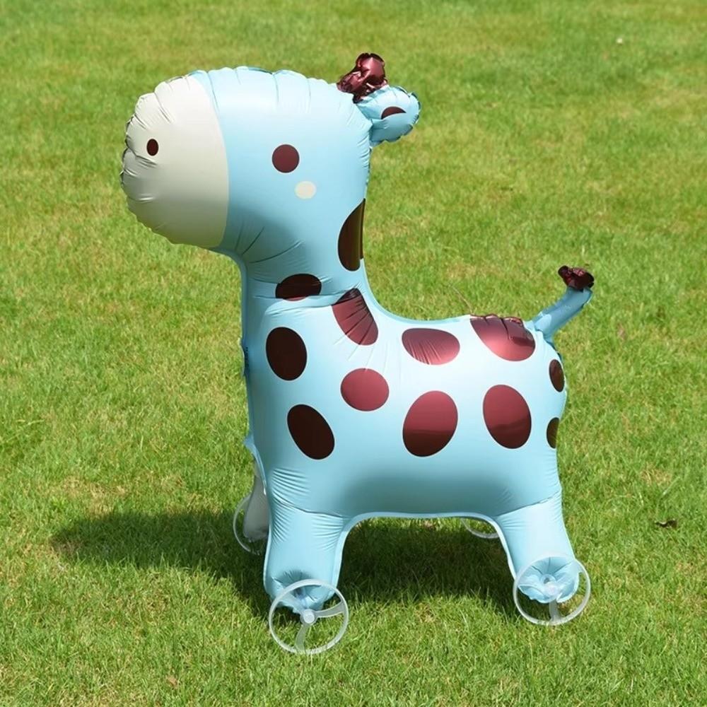 with Wheels Cartoon Movable Balloon Animals Walking Balloon  Kids Birthday Party Decoration