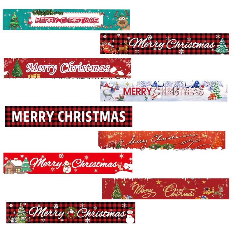 Яркие рождественские флаги для праздничного украшения, полиэстеровые баннеры квадратной формы