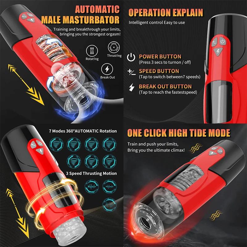 Взрослая игрушка Мужские вагинальные мастурбаторы для мужчин Двусторонние секс-игрушки Didlo для мужчин Вагина задница минет сосание машина игрушки