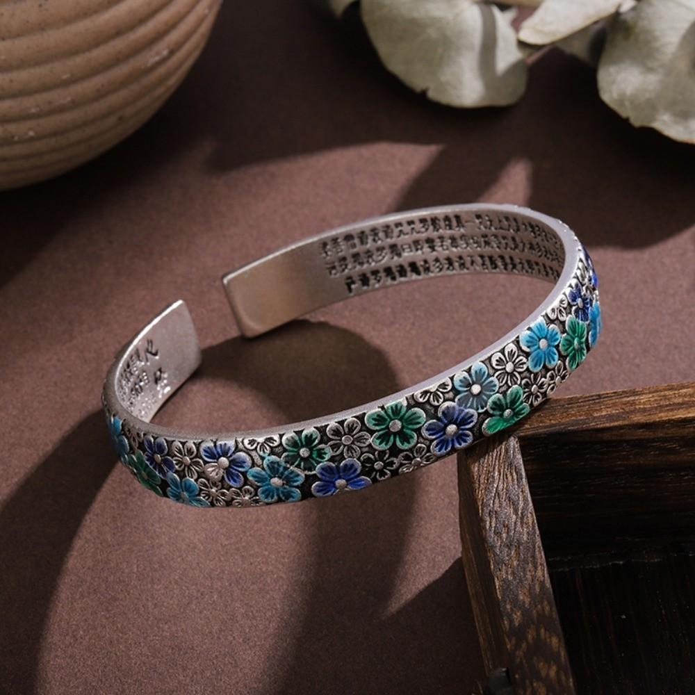 Traditional Enamel Bracelet Flower Chinese Cloisonne Bracelet Women's Hand Bracelet Accessories