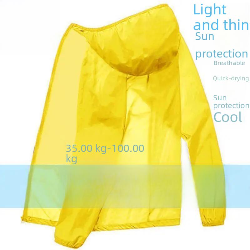 Men's Summer Ice Silk Sun Protection Hooded Windbreaker for Fishing & Beach.