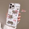 Мультяшный жесткий чехол с котенком и бантом для iPhone 12, 13, 14, 15PRO, 16PRO