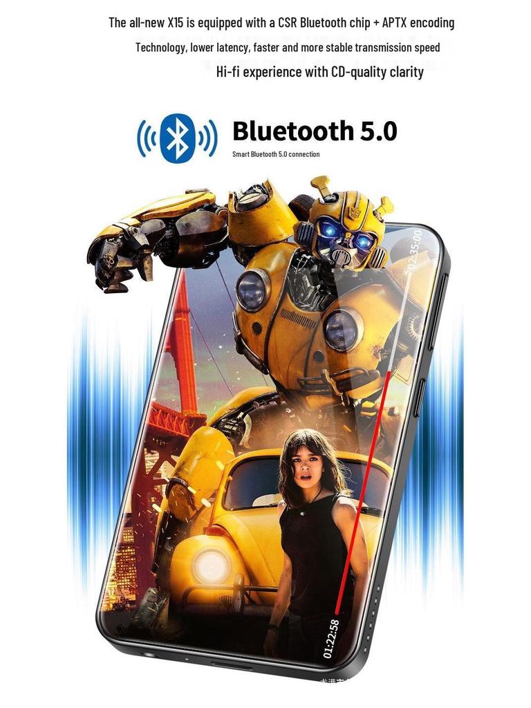 MP4/MP5-плеер с поддержкой Wi-Fi: Полноэкранное портативное устройство для музыки, видео, Bluetooth и чтения электронных книг