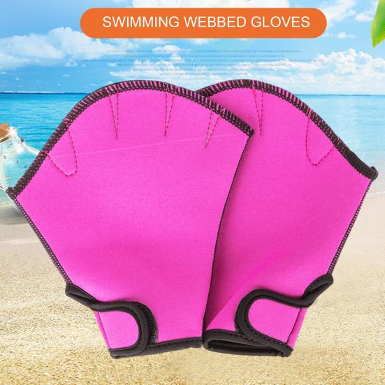 1 Pair Swimming Webbed Gloves Water Resistance Training Men Women Beginner Aquatic Fitness