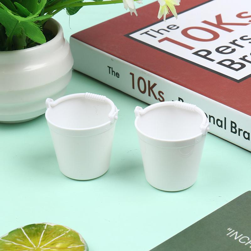 2Pcs 1:12 Mini Cute Buckets Decoration Miniature Toy Kitchen Room Accessories