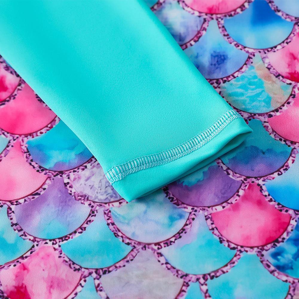 Swimsuit for Girls Two Piece Unicorn Mermaid Swimwear Child Long Sleeves Toddler Infant Baby Girl Bathing Suit Rash Guard Kids