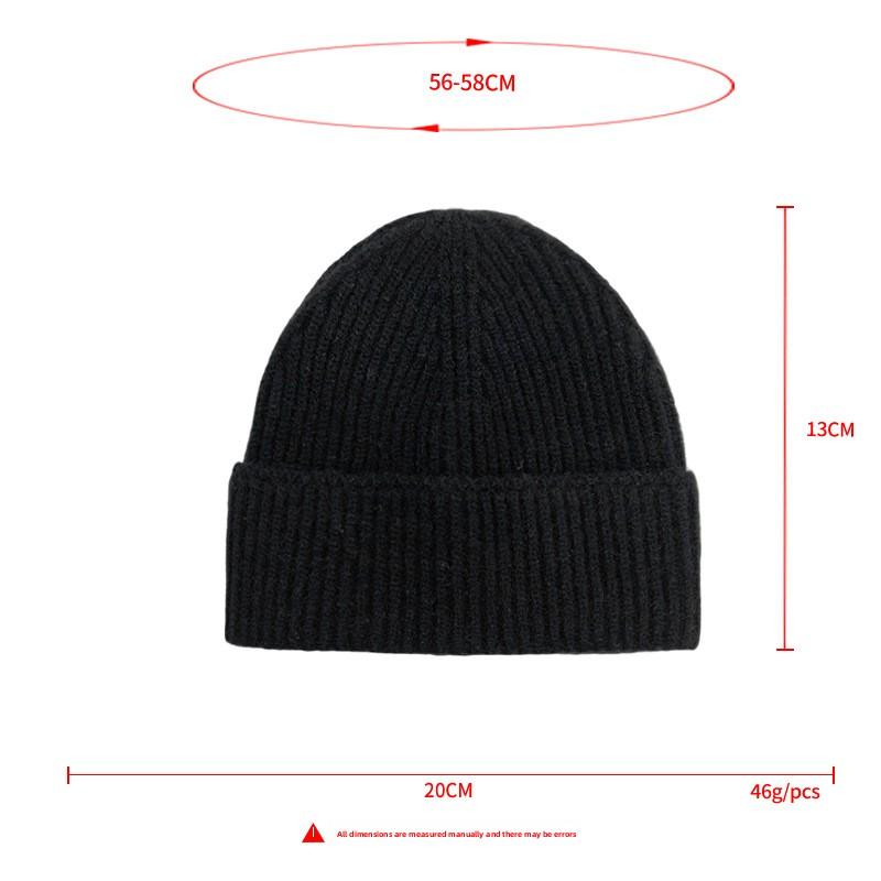 New Solid-color Chunky-knit Beanie versatile Cold-weather Hat Cross-border E-commerce Keeping Women Warm Winter;