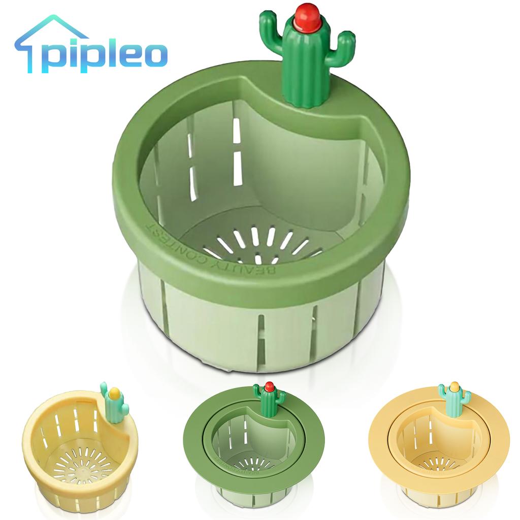 Фильтр для кухонной мойки, автоматический сливной фильтр, корзина для слива, фильтр для мусора, полка, фильтр для мусора, дизайн в виде мультяшного кактуса, многофункциональный