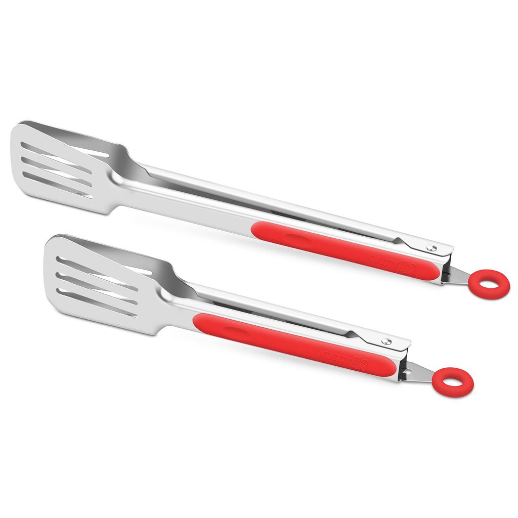 1 stainless steel barbecue tongs - non-slip long handle, suitable for grilling, baking, salads, and ice cubes, kitchen utensils