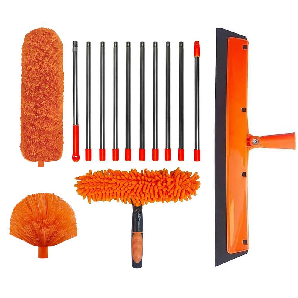 2 в 1 Потолочная щетка для пыли Щетка для мытья окон Телескопическая щетка из микрофибры для уборки пыли Стеклоочиститель Инструмент для мытья потолков и окон