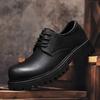 Туфли дерби мужские кожаные туфли низкие ботинки Martin простые на толстой подошве черные рабочие туфли повседневные мужские форменные туфли