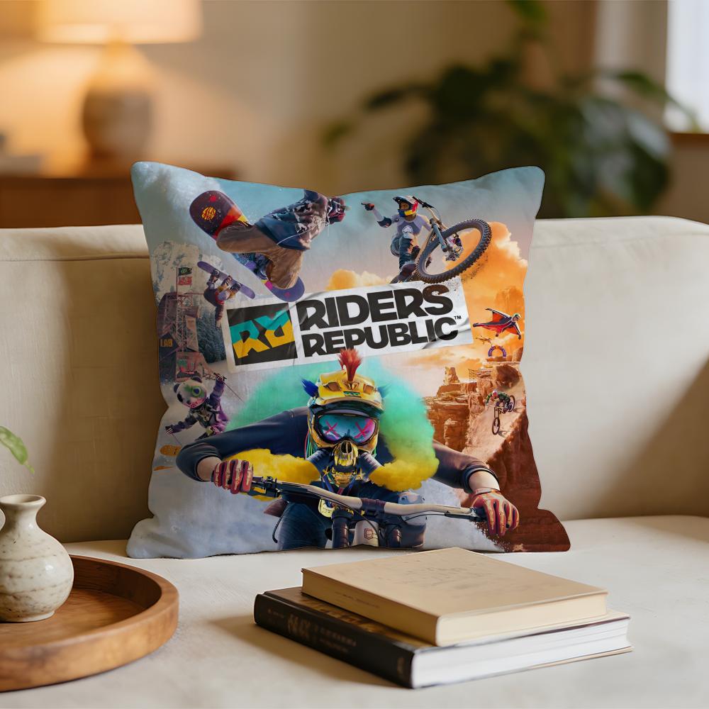 Крутая игра RRiders RepublicS Наволочка Короткая плюшевая наволочка для кровати дивана автомобиля моющаяся