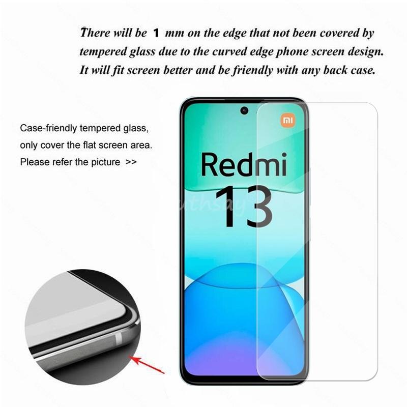 Для Xiaomi Redmi 13 Стекло Redmi 13 Закаленное Стекло Защитная Пленка для Экрана Телефона Закаленная Пленка 9D Пленка для Камеры Стекло Xiaomi Redmi 13
