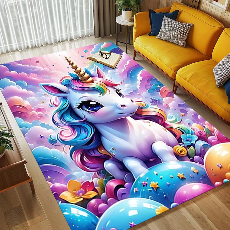 Rainbow Unicorn Living Room Nonslip Area Rug Soft Carpet For Bedroom Game Playroom Sofa Office Home Decor Doormat Christmas Gift C9261865