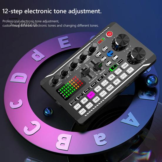 Профессиональный комплект звуковой карты, прозрачная живая аудиозапись, вещание, студийная запись, регулируемый аудиомикшер с высокими/средними/басами, усилитель