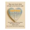 Hanukkah Pocket Hug with Positive Card Emotional Support Love Heart Pigeon Dreidel Star Menorah Pocket Token Decoration Inspirational Encouragement