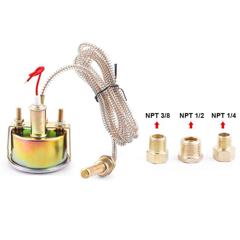 AEF3-2Inch 52MM Mechanical 12V Water Temp Gauge 50-140℃/130-280℉ Water Temperature Gauge Car Meter With Sensor