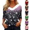 Рубашки с длинным рукавом для женщин Милые топы Рождественские принты Футболки Блузки Повседневные топы больших размеров Базовые топы Пуловеры
