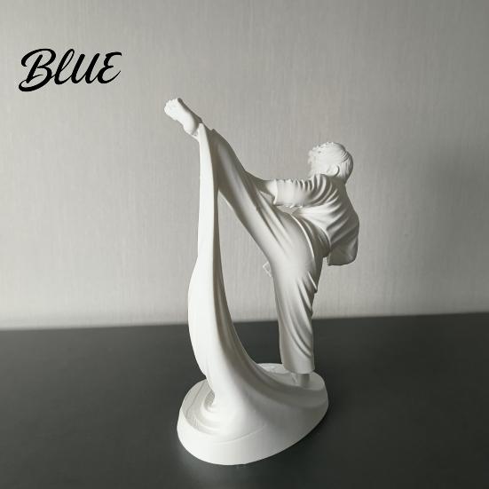 Витрина Украшение Боевые Искусства Каратэ Человек Удар 3D Печатная Статуэтка Белая Фигурка Скульптура Скульптура Тхэквондо Персонаж Настольное Украшение