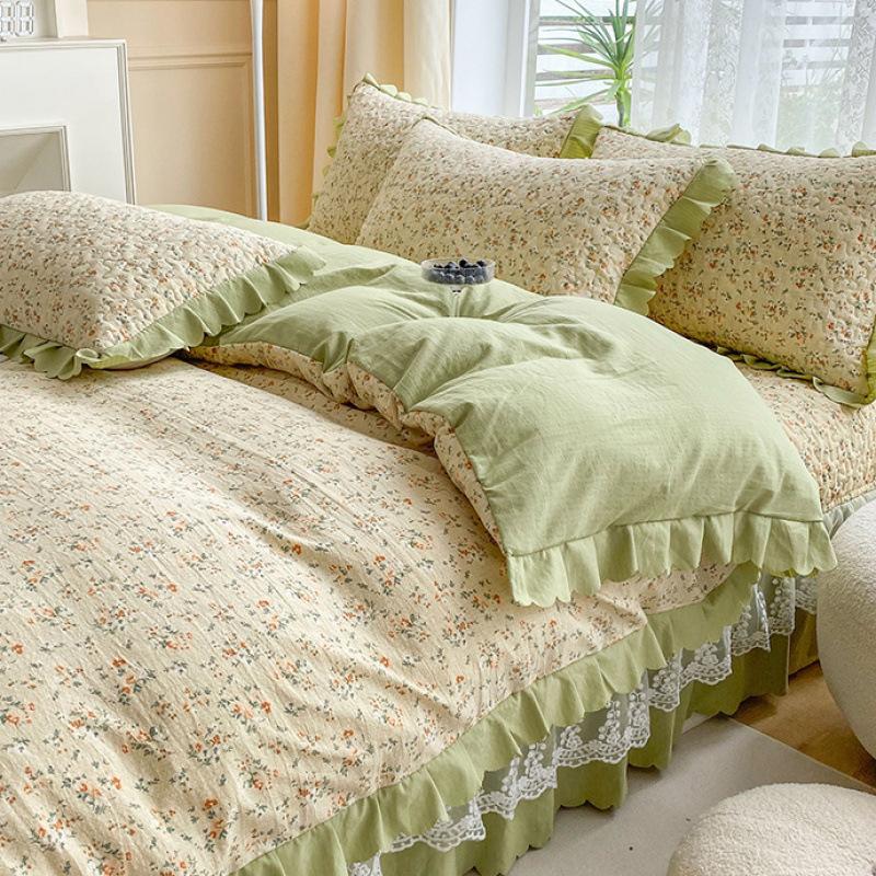 Комплект постельного белья класса А для матери и младенца, 4 предмета, утолщенные стеганые простыни, 3 предмета, комплект маленького жаккардового пододеяльника из бамбукового хлопка, осень, зима