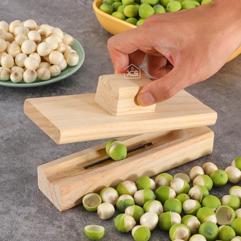 Cone Chestnut Openers Chestnut Artefacts Solid Wood Peeling Raw Chestnut Lotus Seed Machine Home Cross Open Tool7