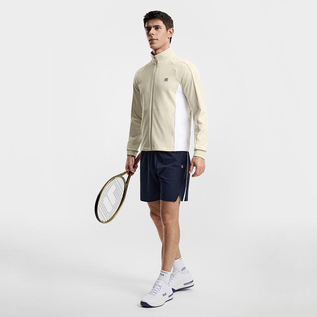 Fila Теннис Минималистичный Классический Спортивный Теннисный Стиль Повседневный Удобный Универсальный Вязаный Кардиган Мужские куртки Абрикосовый A11M613511FBG