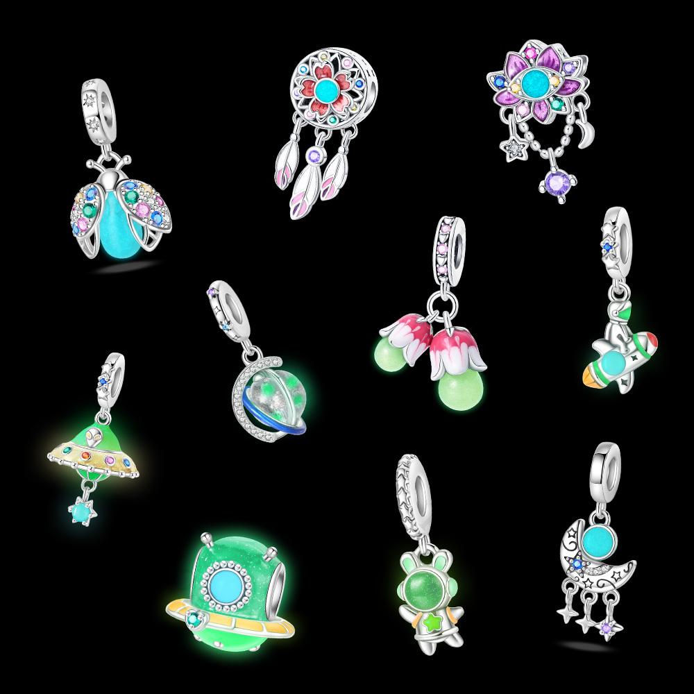 New Designer Charm Plating Glowing Light Insect Heart Style Charm for Crafts Fine Jewelry Pendants Charm for Bracelet Necklace