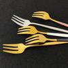 6Pcs Tea Fork Stainless Steel Tableware Set Fruit Fork Dinnerware Cutlery Set Gold Cake Snack Gold Salad Fork Kitchen Utensils