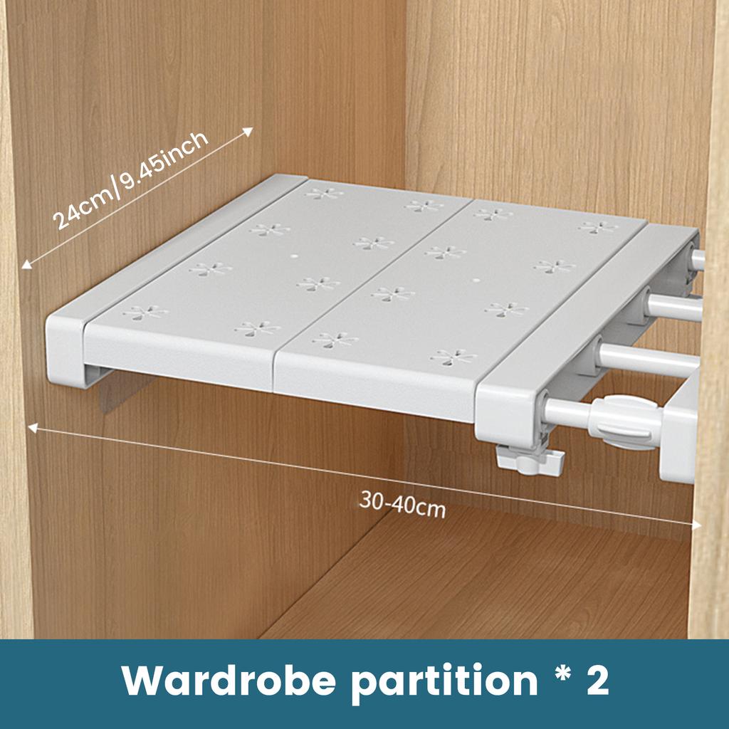 2 шт. Расширяемые разделители для гардероба, без перфорации, многоярусная полка для шкафа для сумок и одежды, разделитель для разделения пространства