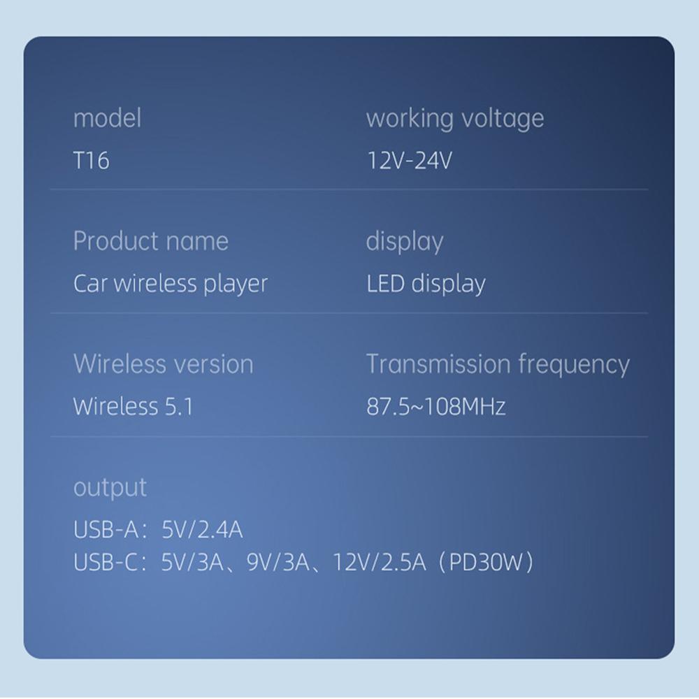 Автомобильный Bluetooth 5.1 FM-передатчик PD30W QC3.0, быстрая зарядка, автомобильное зарядное устройство, Bluetooth-адаптер, беспроводной автомобильный комплект громкой связи, MP3-плеер для всех телефонов