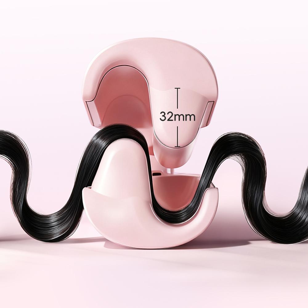 Professional Curling Iron Hair Crimper Waver- Double Barrel Wave Iron Deep Waver Hair Curler Hot Tool with Ceramic for Women