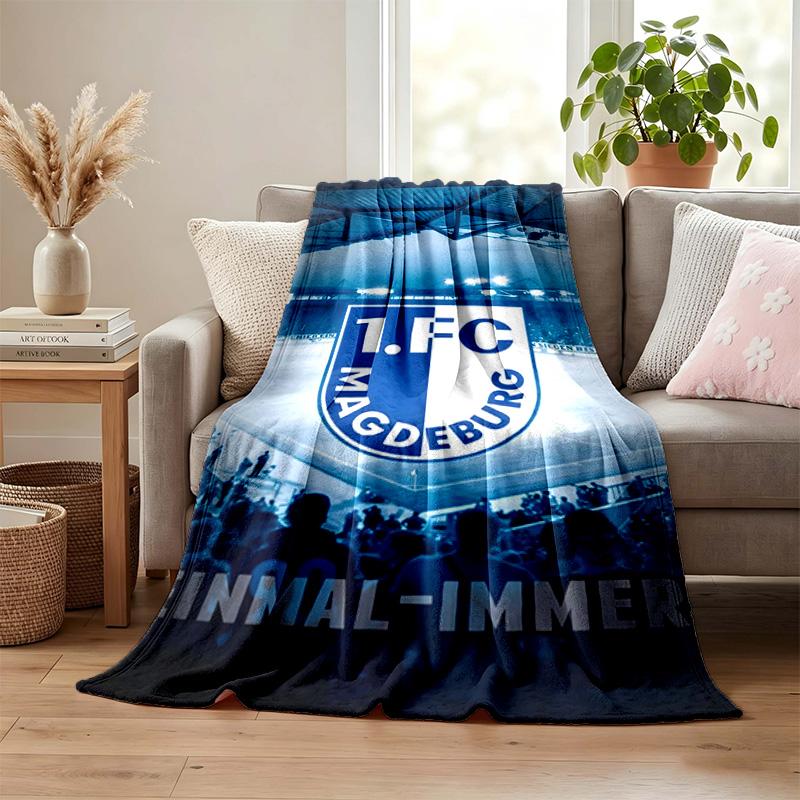 1. FC Magdeburg blanket Flannel Blanket Soft Cozy Plush Throw for Sofa Bed Lightweight Home Decor