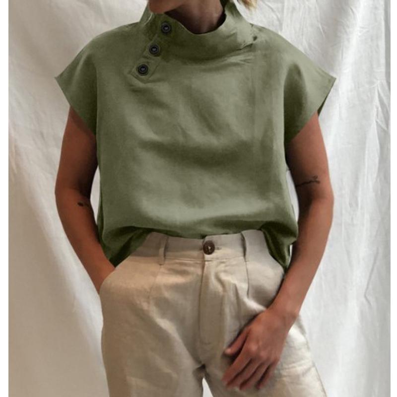 Celmia Women Summer Blouses 2023 Fashion Cotton Linen Blusas Lightweight White Shirt Casual Chic Tunic