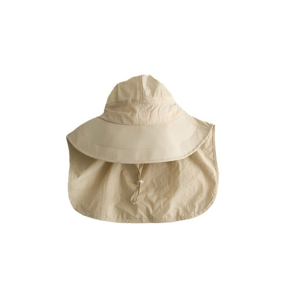 Shawl Sunscreen Fisherman Cap Solid Color Summer Sun Hat Breathable Children Bucket Hat Travel
