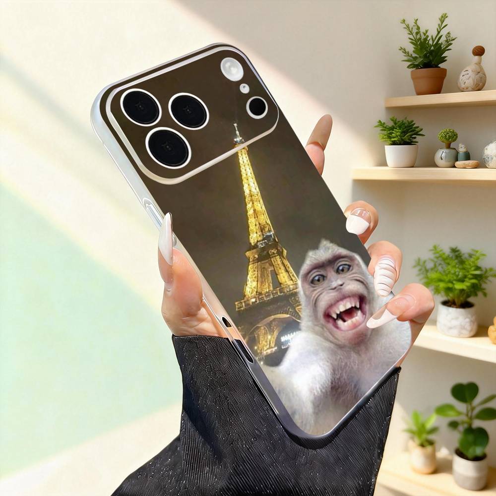 Милая обезьянка Забавная Для iPhone 11,12,13,14,15,16,17,Pro,Max,Plus,Mini,SE4,E Чехол для телефона с MagSafe Беспроводной