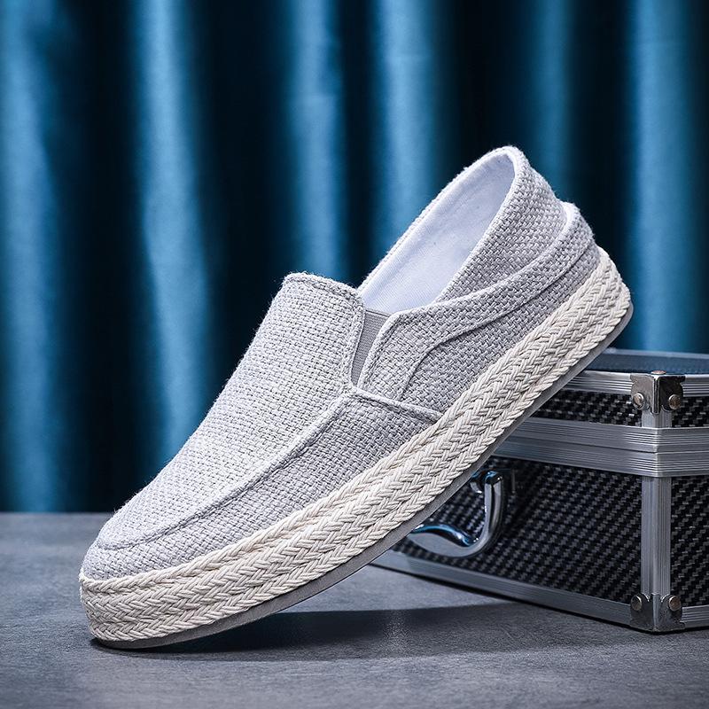 Fashion Man's Canvas Shoes Summer Lightweight Breathable Men Flats Shoes Loafers Lazy Linen Cloth Casual Walking Footwear Zapatos Hombre