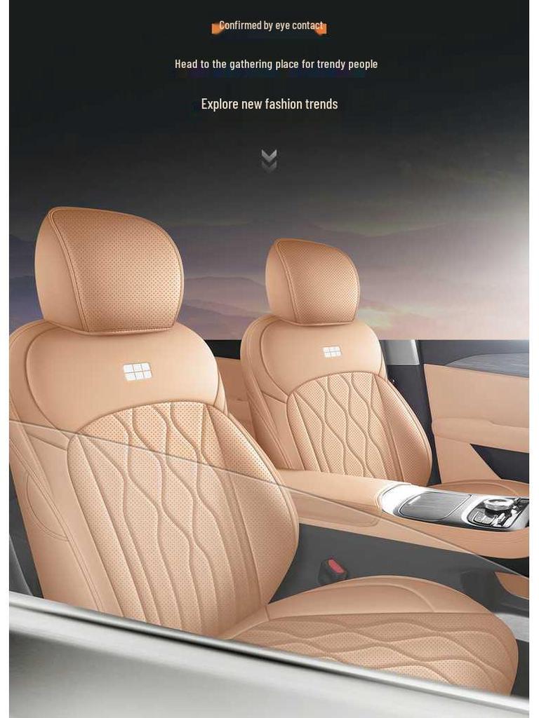Всесезонные кожаные чехлы на сиденья Geely Galaxy A7, Полное покрытие