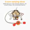 3-Core Camping Stove 6800W High Power Gases Burner Windproof Backpacking Stove with Adjustable