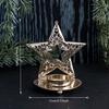 1pcChristmas Tree Candle Holder Gold Iron Snowflake Elk Candle Stand Ornament Christmas Decoration Vintage Tray Decorative Suppl
