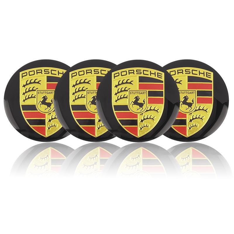 AABKW1 4pcs 3D Car Wheel Center Hub Cap Sticker Car Emblem Wheel Center Cap For Porsche Cayenne Macan 911 Boxster Cayman Panamera 718