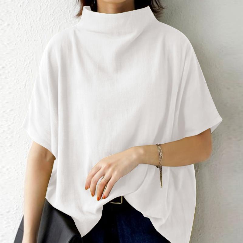 ZANZEA Женская повседневная летняя блузка с воротником и коротким рукавом