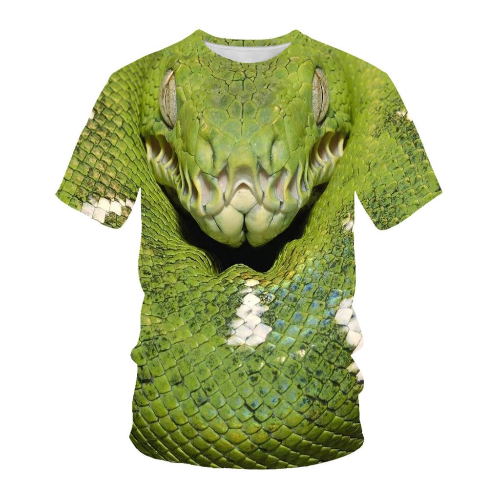 Hip Hop Summer Short Sleeve T Shirts Snake Series 3D Printed T Shirt Streetwear Men's Animal Tees Casual Outfit