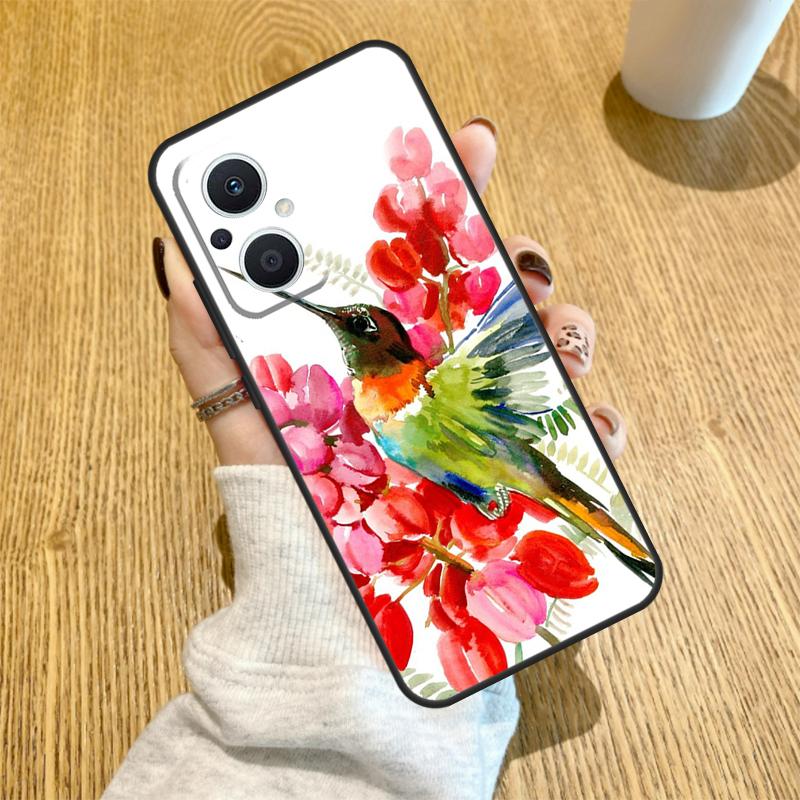 Чехол Колибри и Цветы Для OPPO Reno 10 11 12 13 14 Pro 14F 13F 12F 11F 7 8 Lite Чехол OPPO Find X5 X8 X9 Pro