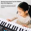 37 Keys USB Electronic Organ Kids Electric Piano with Microphone Black Digital Music Electronic Keyboard Built-in Stereo Speakers with 8 Tones