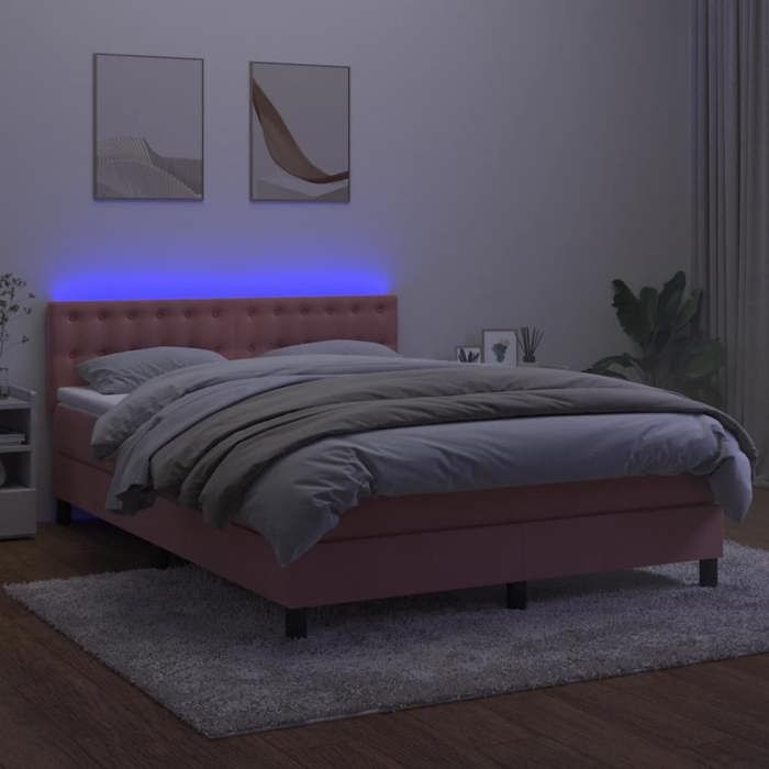 Maison Exclusive - Sommier à lattes de lit avec matelas et LED Rose 140x200 cm