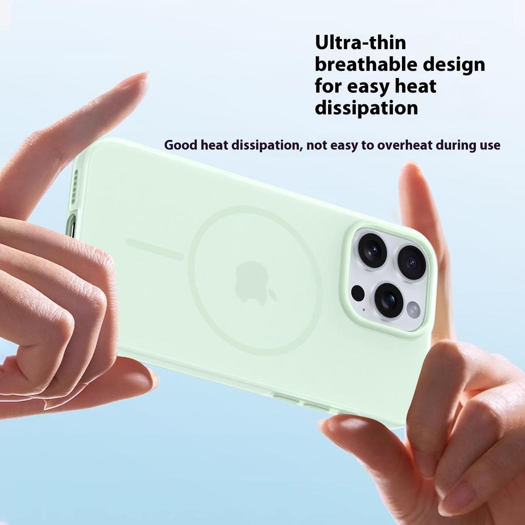 For iPhone 16 Pro Max Case Compatible with MagSafe Ice-Transparent Liquid Silicone+PC Phone Cover